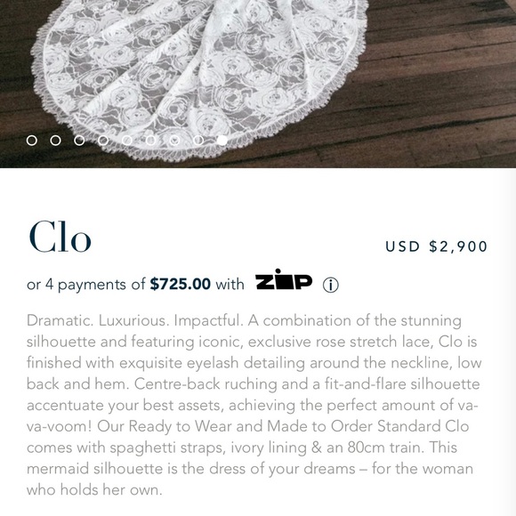 Clo Grace Loves Lace, worn once for 10 hours, professionally dry cleaned - Picture 9 of 9